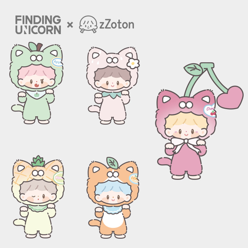 【Celebrity-Loved】FINDING UNICORN zZoton My Little Cat . Fruit Party Series Blind Box